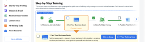 an example of your training log when first starting out at Wealthy Affiliate