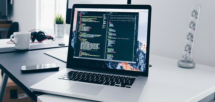 a computer showing some website code
