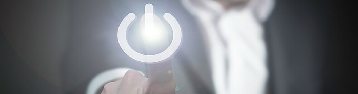a person pressing a digital button