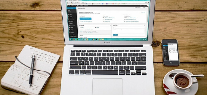 an image of a computer screen as a website is built