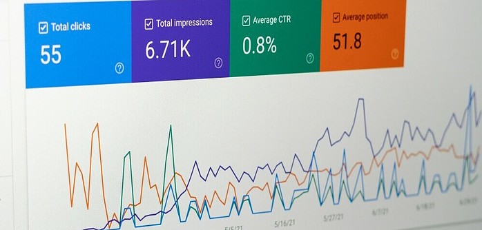 an image of website data on google search console