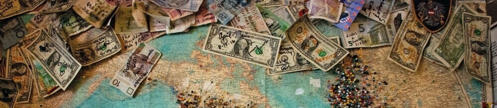 a map with cash on it