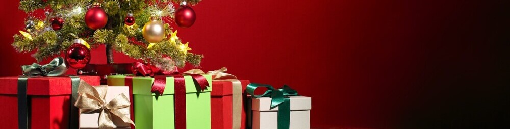 christmas presents under a tree