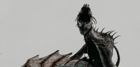 a giant dragon on a building