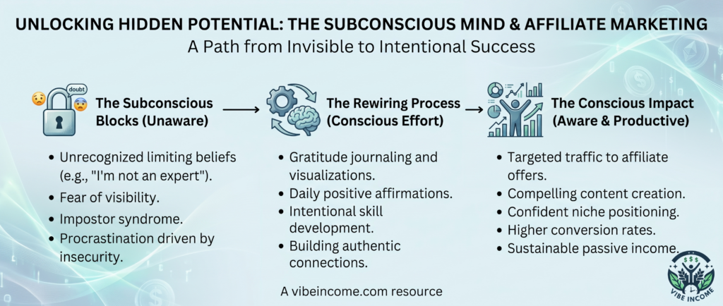 Unlocking Hidden Potential: The Subconscious Mind And Its Impact On Affiliate Marketing. A path from invisible to intentional success.