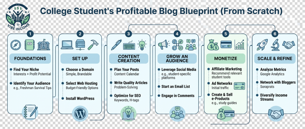 How College Students Can Start A Profitable Blog From Scratch: The 6 Step Blueprint!