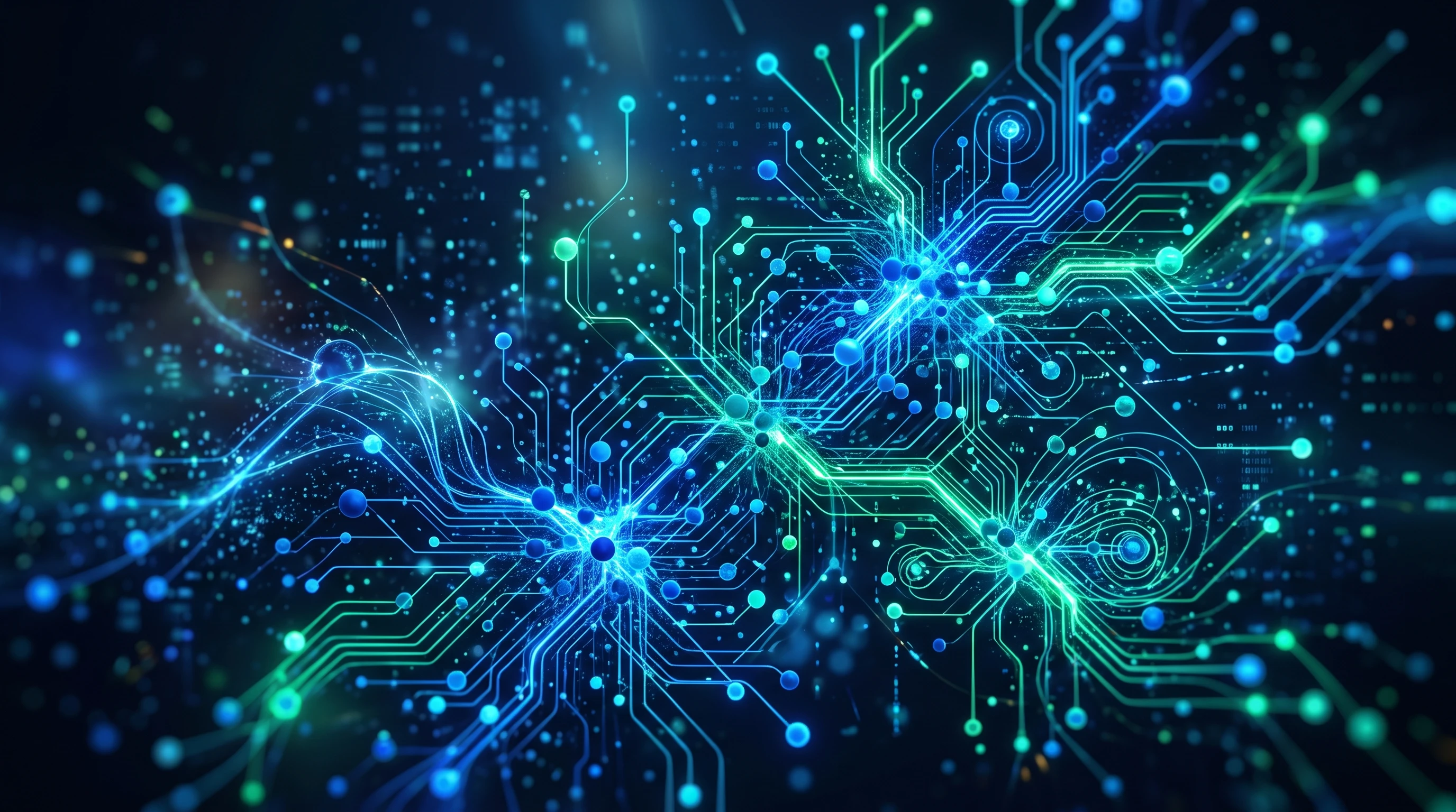 abstract digital networks and connection nodes